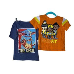 Boys Bundle 2X1 Short Sleeves Shirts Blue and Orange SZ 6